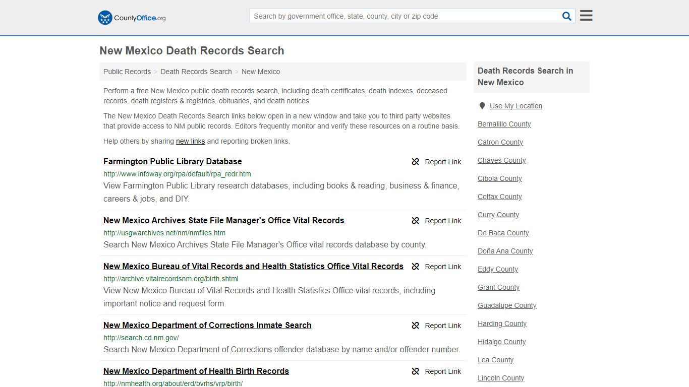 Death Records Search - New Mexico (Death Certificates ...